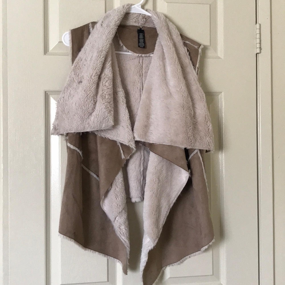 Faux suede/shearling vest